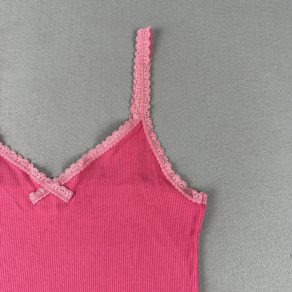 Hollister Ribbed Lace Trim Tank Camisole Medium Y2K 2000s Vintage Twilight Bird - Picture 4 of 16